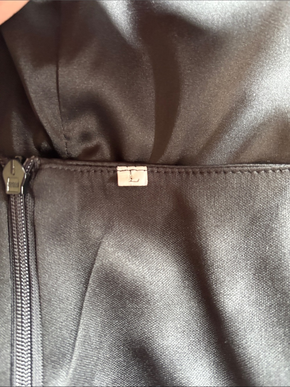 Sleek Black Satin Dress - Picture 4 of 6